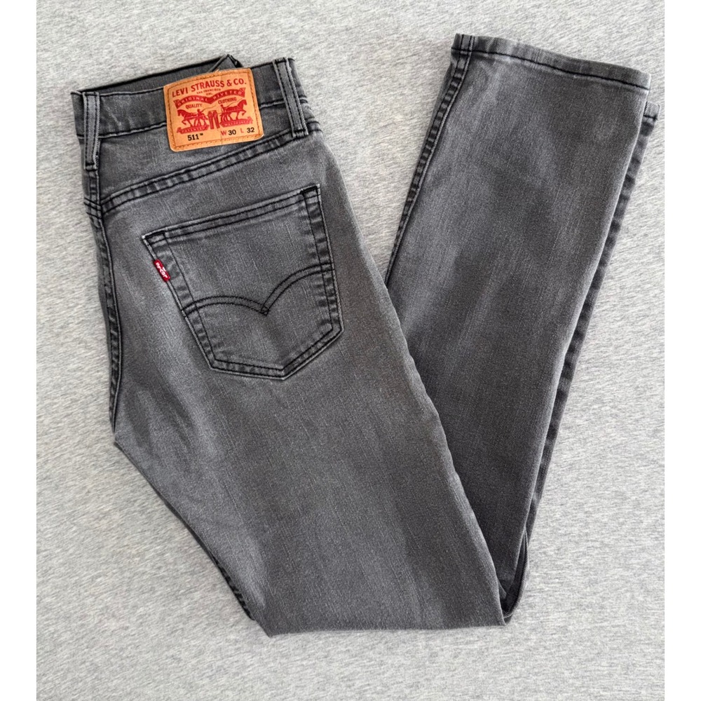 Levis 511 Womens Mens Gray Slim Fit Denim Jeans Size 30x32 Soft Stretchy Luxury